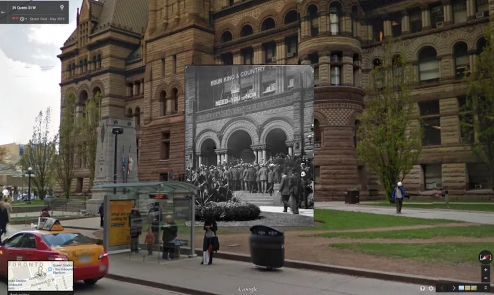 1914: A recruiting drive at City Hall, Toronto